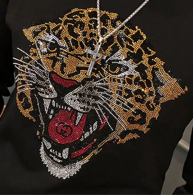 Уличный модный мужской и женский персональный спортивный костюм, боди и брюки, популярный повседневный костюм с рисунком головы тигра