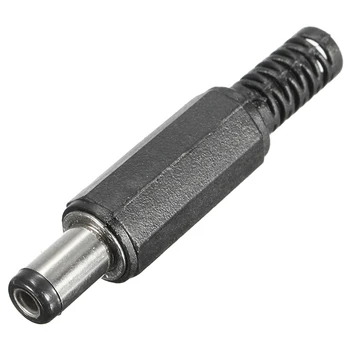 

10pcs 5.5x2.1mm Male Solder Dc Barrel Tip Plug Jack Straight Connectors For DC Power Supply LED Lights Switch Black