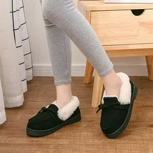 Г. Женские зимние ботинки легкие Зимние ботильоны теплые меховые короткие ботинки без шнуровки замшевые студенческие туфли на низком каблуке Большие размеры, Botas