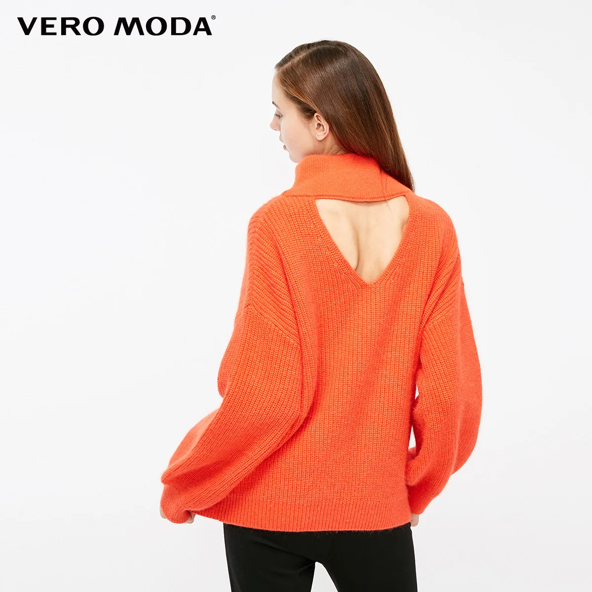 Vero Moda женский свободный свитер с вырезом сзади и высоким воротником | 318413588