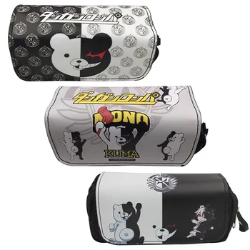 

Anime Danganronpa Trigger Happy Cosplay Purse Pouch Cartoon Stationery Box Black White Bear Accessories