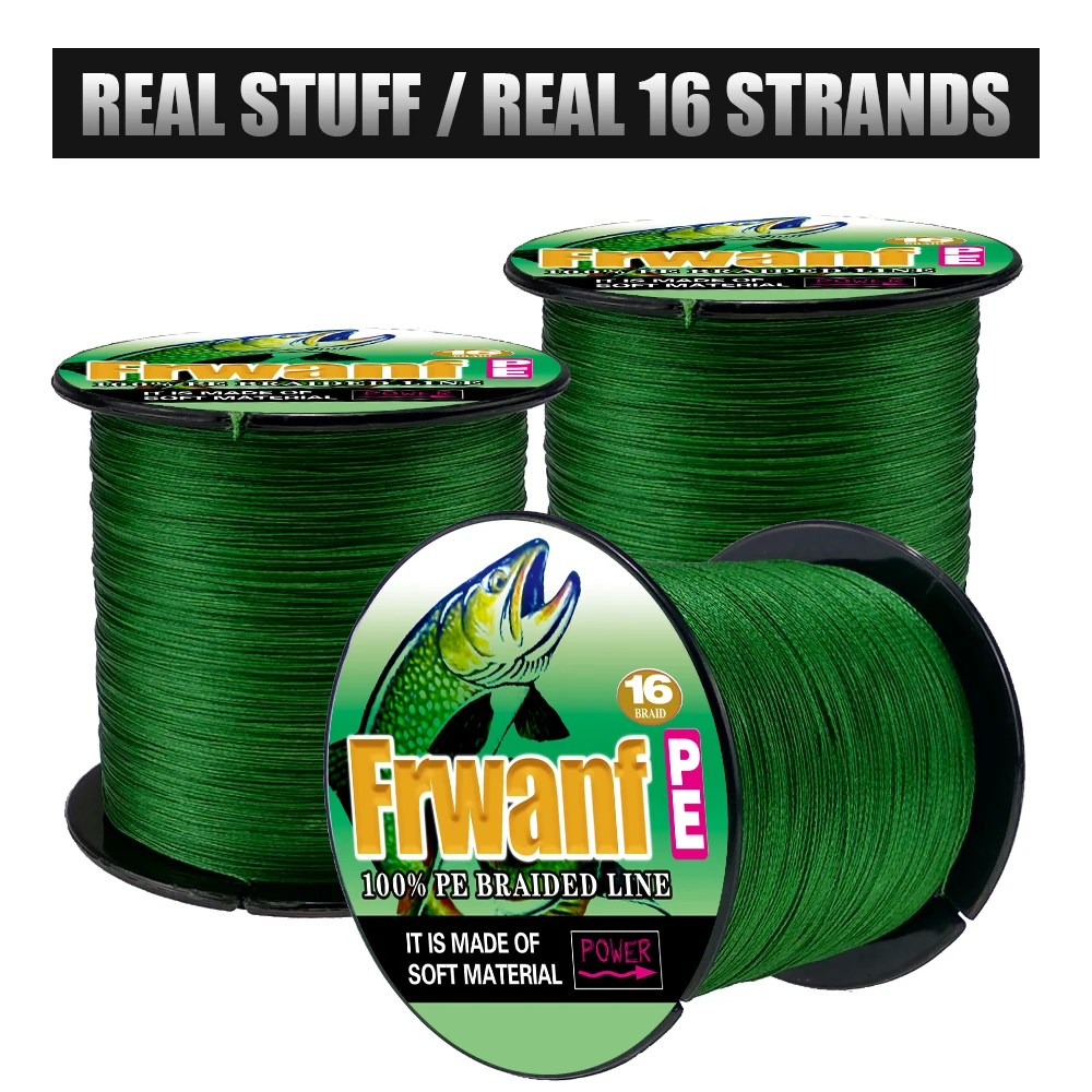 Frwanf 16 Strands Braided Fishing Line 500m Hollowcore Multifilament