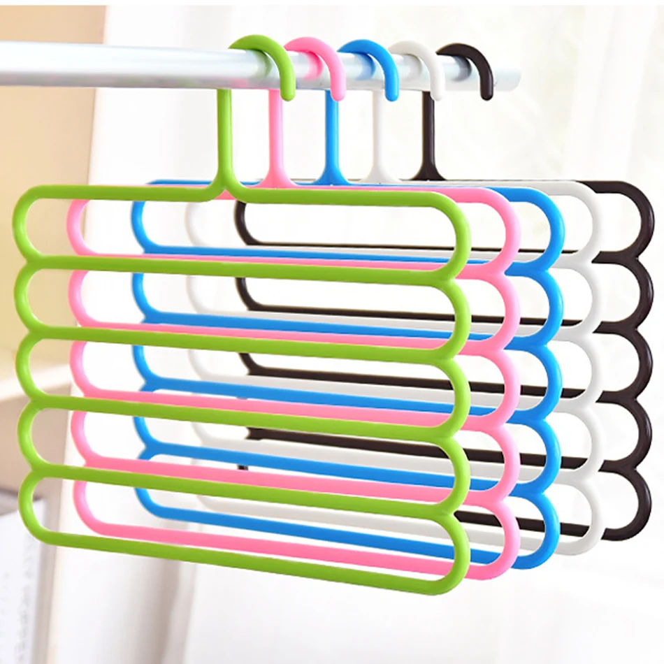 

5 Layers Hanger MultiFunctional Cloth Rack Multilayer Pants Scarf Tie Belt Towel Holder Space Saver Wardrobe Closet Organizer