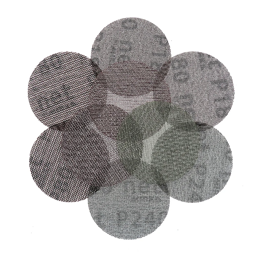 

50Pcs/box 3 Inch 75mm Sandpaper Autonet Mesh Sanding Discs Dust Free Anti-blocking 80/180/240 Grits