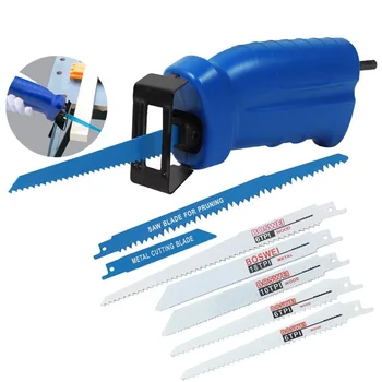 

Power Tool Drillpro Reciprocating Saw Attachment For Drill Metal Cutting Wood Cutting Tools Electric Drill With 8 Blades