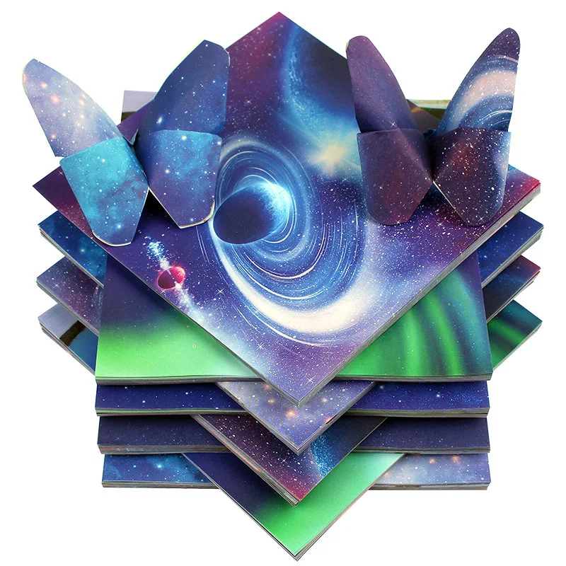 

60pcs/lot 15*15cm Star Origami Color Handmade Paper Children's DIY Gong Paper Color Galaxy Printing Origami