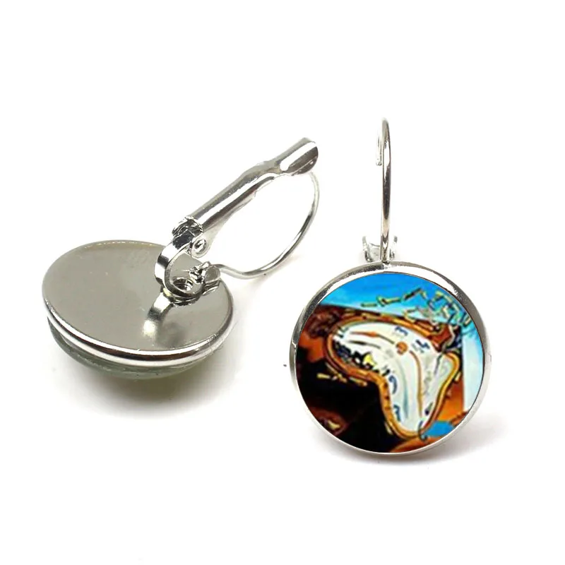 Серьги гвоздики Сальвадора Дали серьги с рисунком на момент взрыва фото кабошон