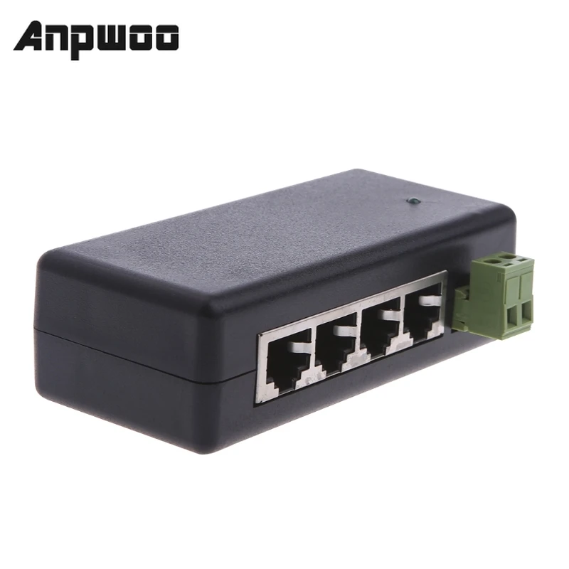 ANPWOO 4 Port POE Injector For CCTV Surveillance IP Cameras Power Over Ethernet Adapter | Безопасность и защита