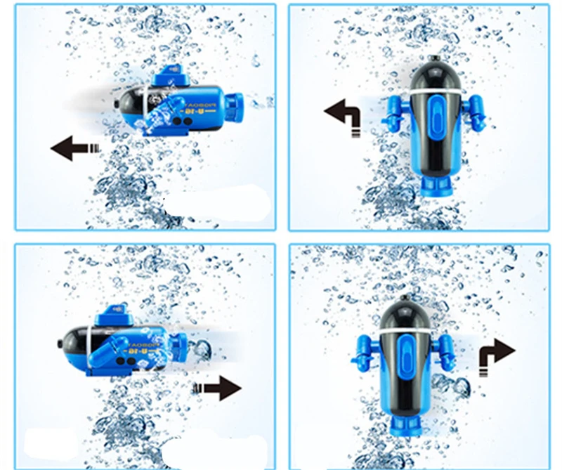 Мини радиоуправляемая модель подводной лодки с беспроводной зарядкой и пультом дистанционного управления, детские игрушки, детский подарок, ванна для ныряния, забавная игра в воду