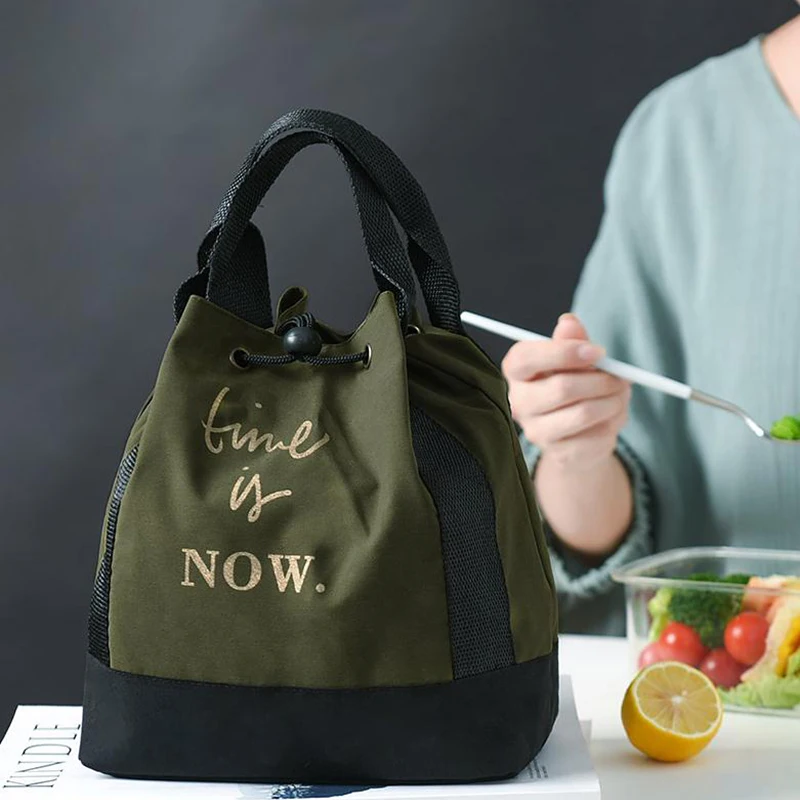 Утолщенная изолированная сумка-холодильник на шнурке сумка для ланча работы