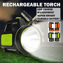 6000 мАч супер яркий уличный портативный USB Перезаряжаемый фонарик, фонарь, прожектор, многофункциональная длинная лампа