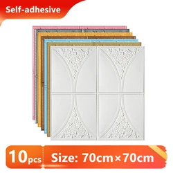 New Design 10Pcs Self-Adhesive 3D Wallpaper Living Room Soundproof And Waterproof 3D Panel Bedroom Children Home Decoration