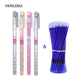 

PAPELERIA 13Pcs/Set Cute Dot Heart Erasable Pen Blue/Black Ink Gel Pen School Office Kawaii Stationery Supplies Handles Creative