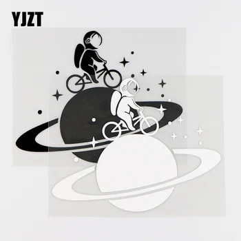 

YJZT 14.5X11.5CM Planet Saturn Space Exploration Fun Car Window Bumper Car Sticker Vinyl Decals Black / Silver 10A-0356