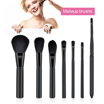 

New New Style 7Pcs Beauty Tools High-End Wooden Handle White Loose Powder Oblique Head Brush Flat SCI88