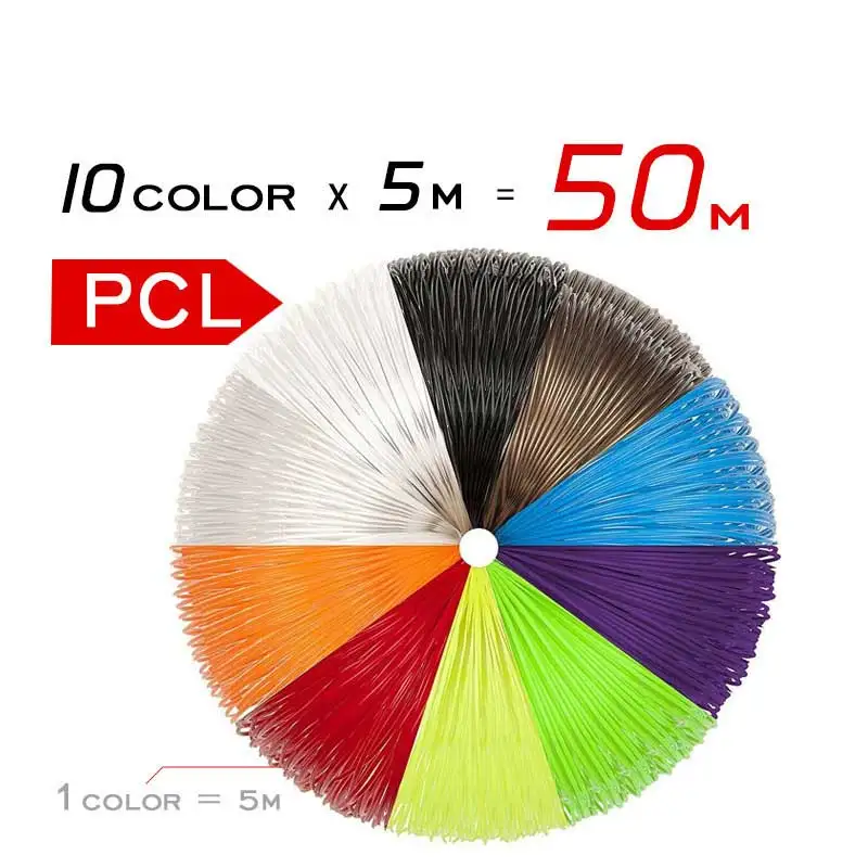 PCL filament 50m SUNLU 3D ручки для печати Поддержка 1,75 мм PLA/PLC/ABS нити Цифровой 3D Ручка для рисования для детей и взрослых DIY подарок SL-300A - Цвет: PCL filament 50m