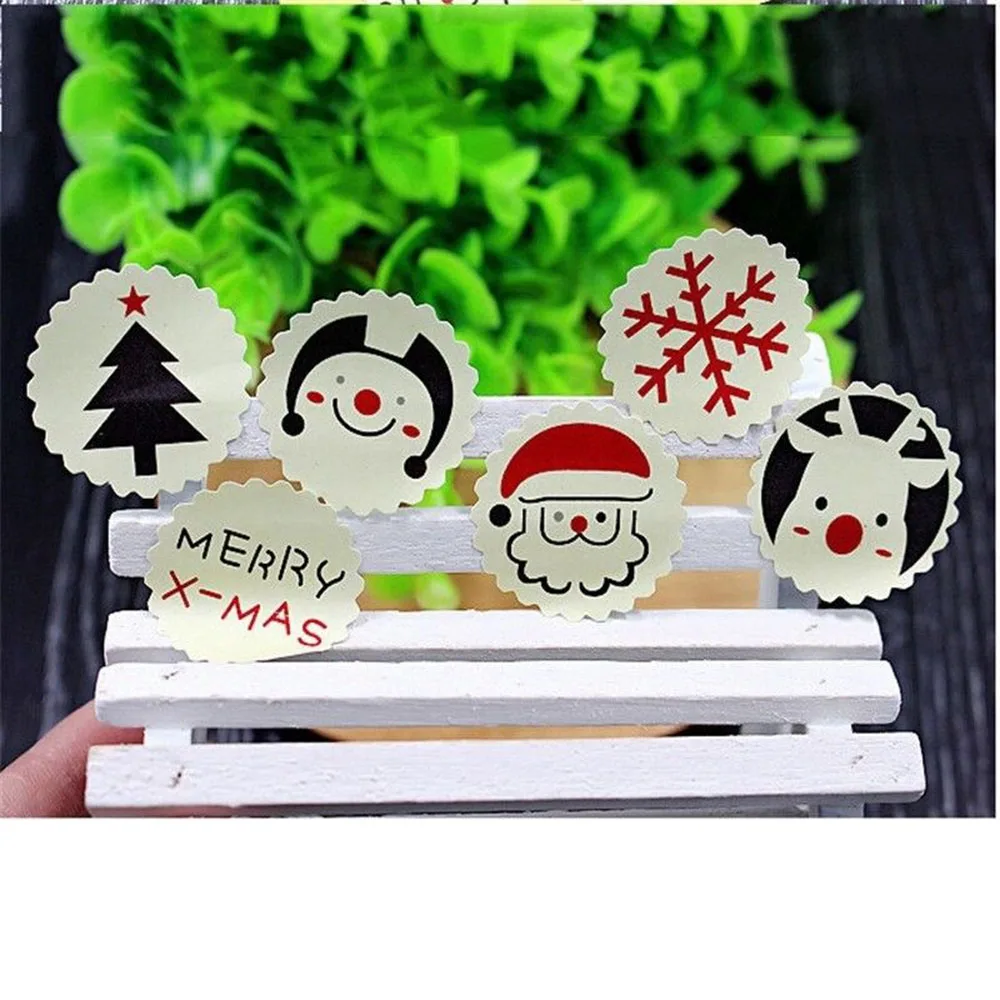 

Sealing Sticker 120PCS/10 Sheet Merry Christmas Theme DIY Posted Baking Packaging Stickers Decoration Label