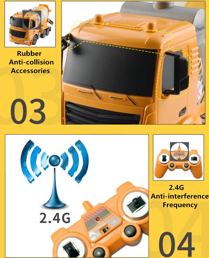 建設玩具車両用トラック,E-E578 rc,車,セメントミキサー,トラック