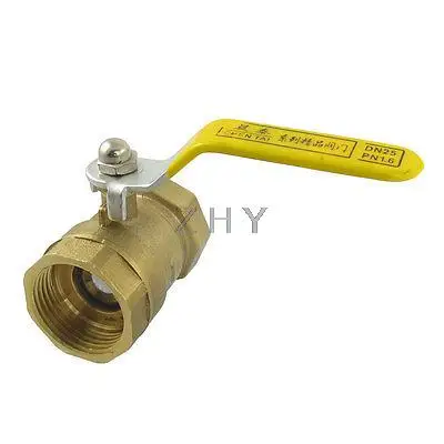 

Female to Female 1" PT Threaded Yellow Lever Handle Brass Ball Valve