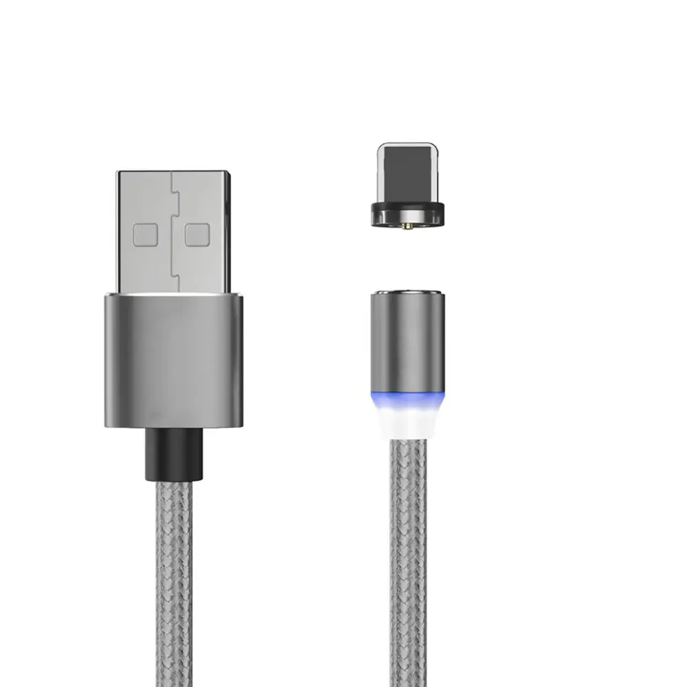 1 м Магнитный кабель Micro usb type C для быстрой зарядки Microusb type-C Магнитный зарядный провод usb c для iphone 11 X Xr usb кабель - Цвет: Grey with 8Pin