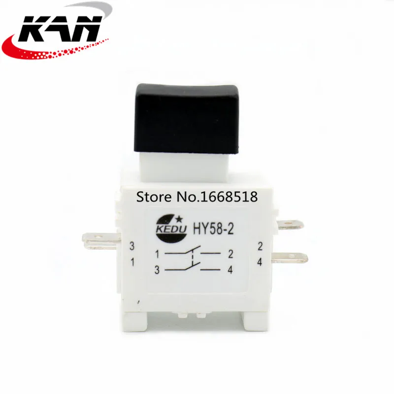 2Pcs4Pins Электрический Мощность инструмент кнопочные выключатели KEDU HY58-2 16/19A 250/127V пылезащищенный замок от триггера Переключатель с тормозом