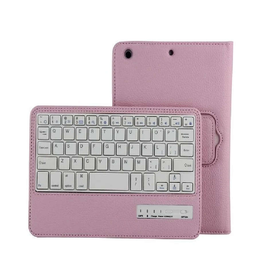 7,9 ''съемный чехол для iPad mini 2 mini 3 чехол с клавиатурой Bluetooth PU кожаный чехол для iPad mini 1 2 3 чехол для клавиатуры - Color: Pink