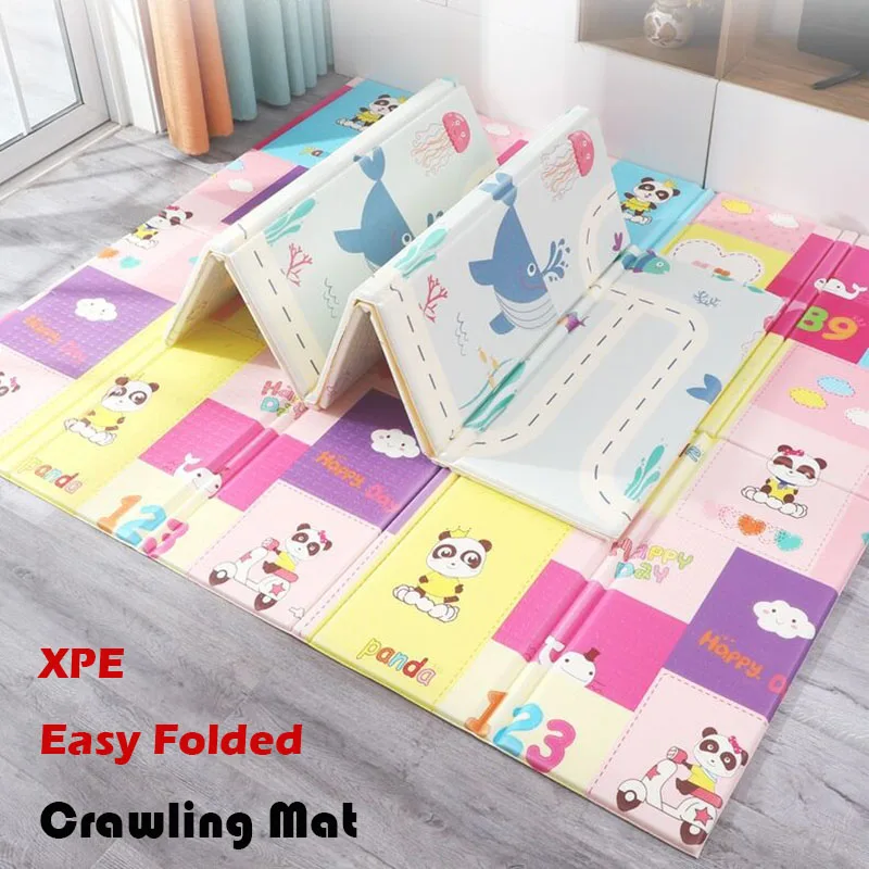 

200*180cm Foldable Cartoon Baby Play Mat Xpe Puzzle Children's Mat Baby Climbing Pad Kids Rug Baby Games Mats