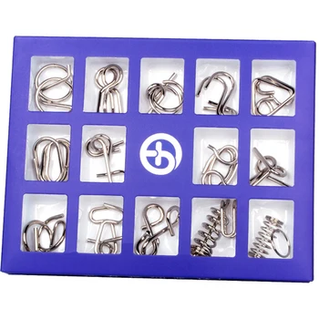 

15Pcs/Set 3D Metal Puzzle Toy IQ Mind Brain Teaser Jigsaw Unlocking Toy Educational Puzzles for Adults Children Educational Toy