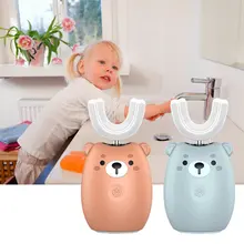 Детская u-образная электрическая зубная щетка перезаряжаемая звуковая автоматическая электрическая зубная щетка без зубной пасты