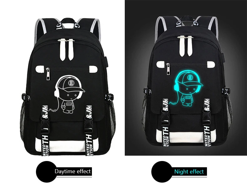 Glow in the Dark DJ Boy Waterproof Backpack
