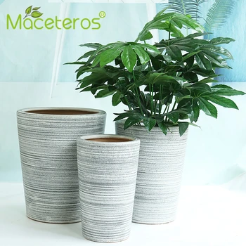 

Nordic Style Frosted Floor Ceramic Flowerpot Simple Large Outdoor Ornaments Green Planter Flower Gardening Decoration Supplies