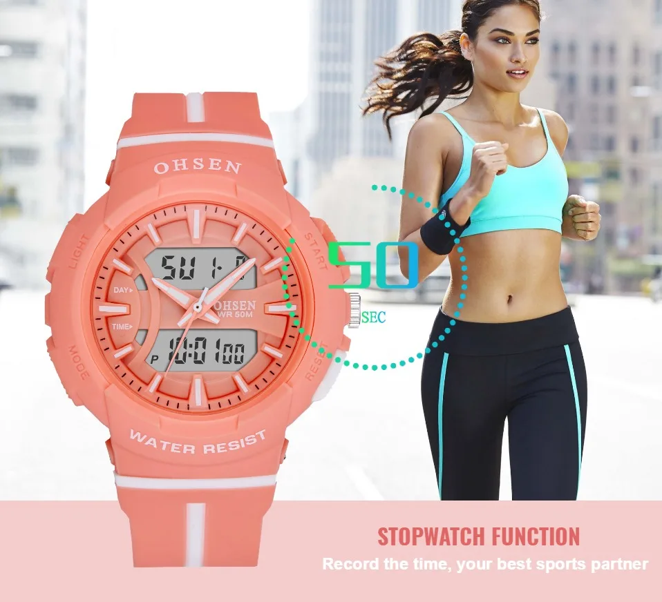 de pulso esporte silicone strap 50M azul