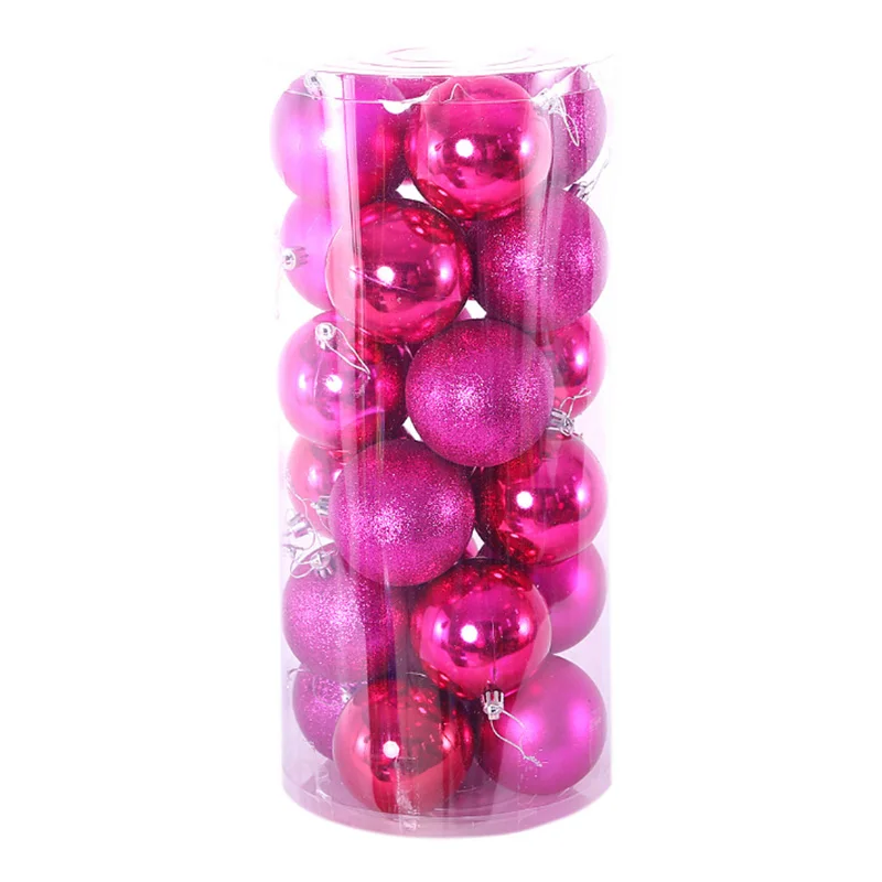 Rose red 48 шт./партия, украшения для рождественской елки, украшение, шар, елочная игрушка навесная, Рождественский фестиваль, свадьба, для дома, вечерние декоративное украшение, 7 цветов - Цвет: Rose red