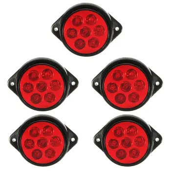 

Hot Selling 5Pcs Car Round Side Marker 10-30V Lights 7LEDs Truck Lights Round Trailer Lamp