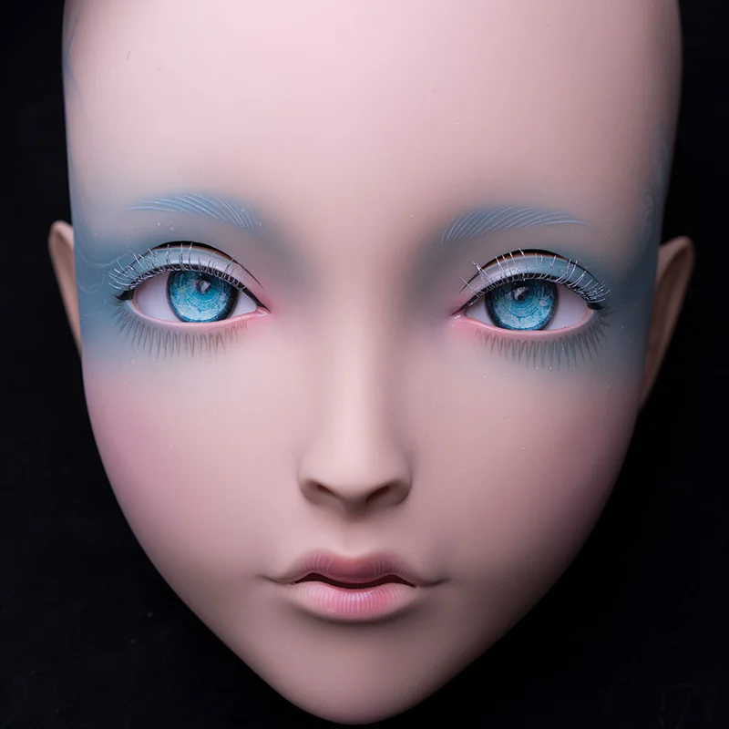 LiLi Mask-29) милая девушка Смола половина головы настроить Косплей Японская ролевая игра Аниме Силиконовые кигуруми маска Трансвестит кукла - Цвет: mask11
