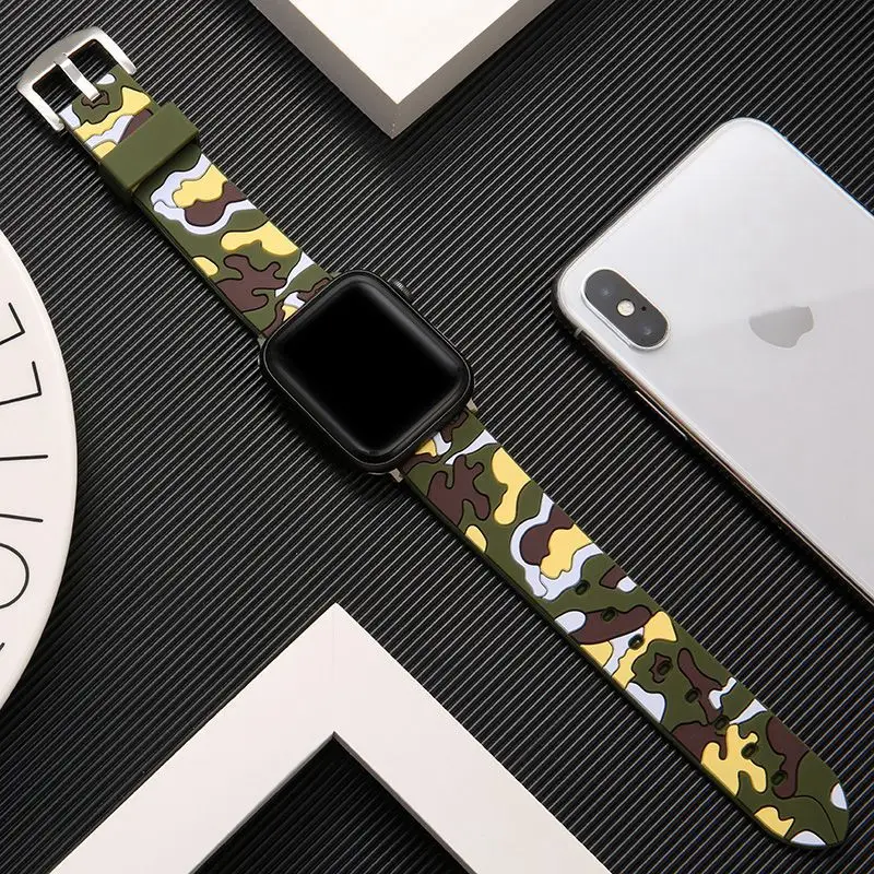 Ремешок для Apple Watch 38 мм 42 мм iWatch 4 ремешок 44 мм 40 мм спортивный силиконовый ремень браслет correa Apple watch 5 4 3 2 аксессуары - Цвет ремешка: yellow