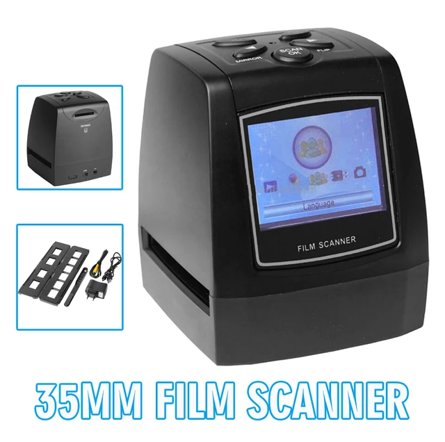 Scanner de films négatifs portable, convertisseur de diapositives,  visionneuse d'images numériques, logiciel d'édition intégré LCD 135 ,  35mm, 2.4mm - AliExpress