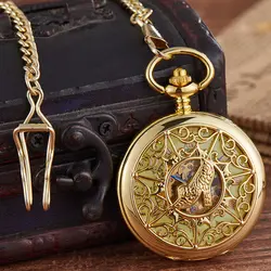 Механические карманные часы со скелетом на высоком каблуке для мужчин и женщин, антикварные Роскошные брендовые карманные часы с