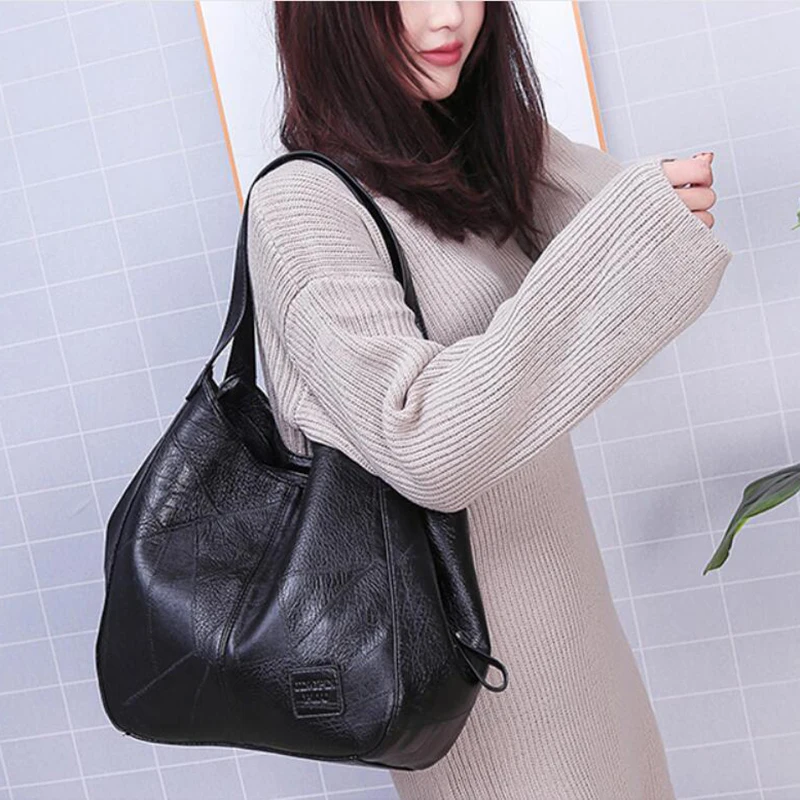 Vintage Handbag For Women Soft PU Leather Shoulder Bag Large Capacity Luxury Lady Purse Fashion Brand Shoulder Bag Shopping Bag