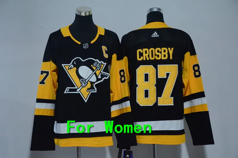 Женская одежда для взрослых с вышивкой Питтсбург#87 Sidney Crosby 71 Evgeni Malkin 58 Kris Letang 81 Phil Kessel Jersey - Цвет: 8