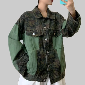 

Autumn Women Jeans Coat Harajuku Streetwear Patchwork Women's Oversized Jackets Casual Long Sleeve Basic Coat Women Outwear