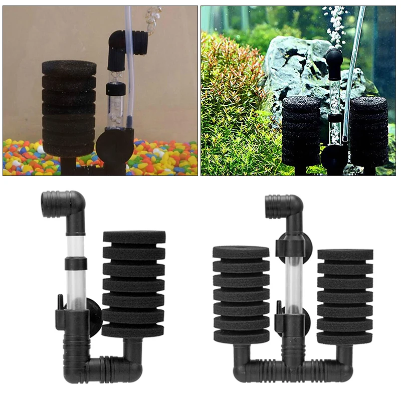 New Fish Tank Ultra Quiet Small Pneumatic Filter Accessories Aquarium Biochemical Sponge Angle Home Tools Biological Filtration