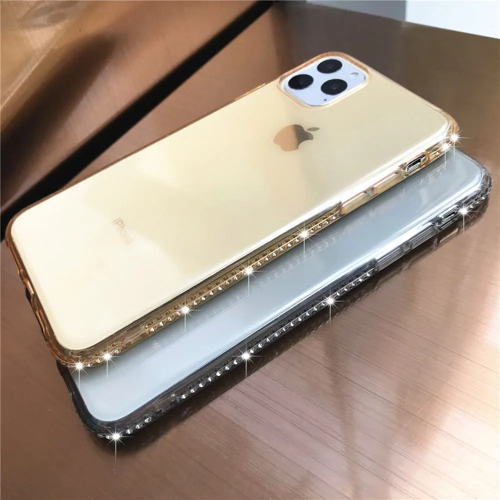 Diamond Bumper Transaprent Phone Case For iphone 11 Pro MAX XR XS X 5s 6 6s 7 8 Plus Samsung Note 10 S10 A10 A20 Cover Soft |