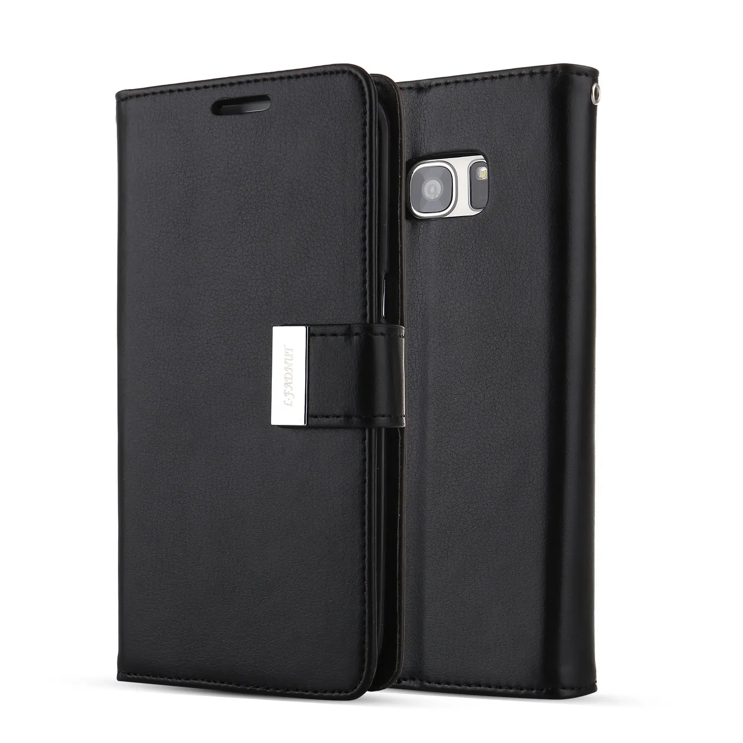 LLZ. COQUE роскошный Премиум флип-чехол-кошелек для samsung Galaxy S9 Plus S10 S10E кожаный чехол для телефона для samsung S8 S7 Edge S6 S5 - Цвет: Black