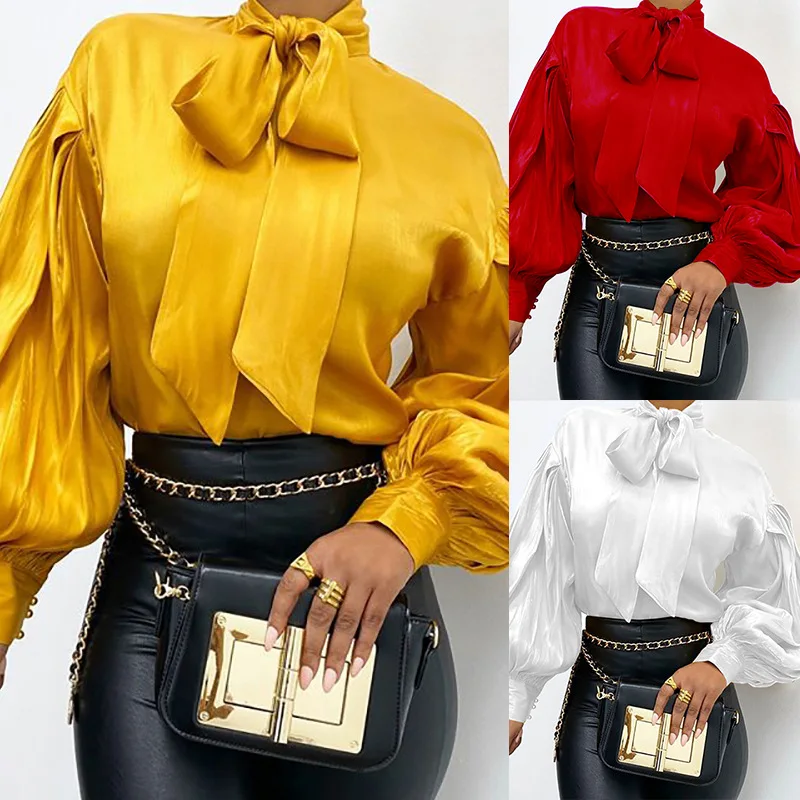 Spring Women's Long-Sleeved Solid Color Shirt
