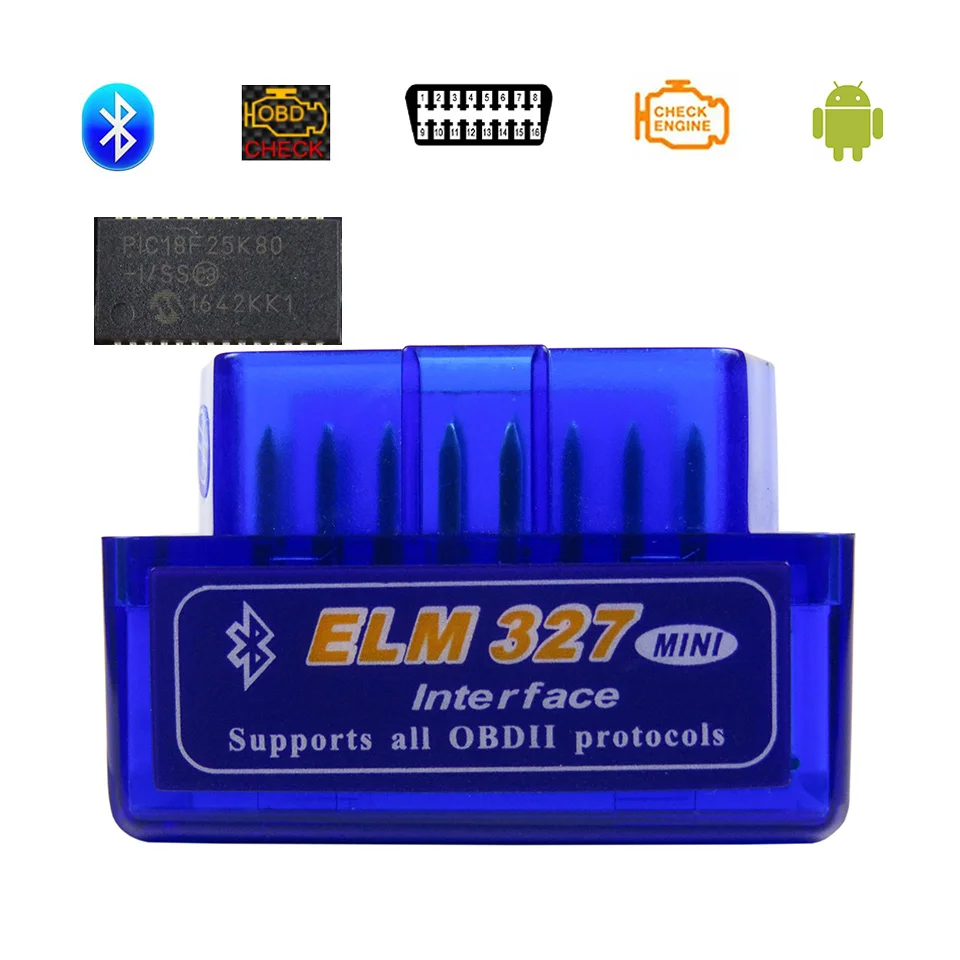 Elm 327 OBD2 сканер ELM327 V1.5 Bluetooth адаптер для Android с PIC18F25K80 ELM-327 OBD 2 Автомобильные