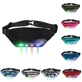 

Men Fanny Pack Led Flash Glowing Running Waist Bag Women Men Riding Hiking Phone Money Purse Sports Belt Bag Fanny packs