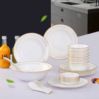 

26pcs bone china soup bowl salad bowl food container western food dish dish spoon ceramic tableware wedding kitchen supplies