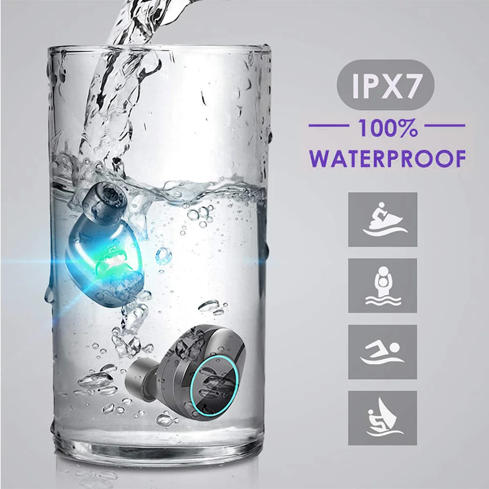 Горячие TWS Bluetooth наушники с сенсорным управлением IPX6 Водонепроницаемая гарнитура 3000 мАч зарядная коробка Беспроводные спортивные наушники для смартфона
