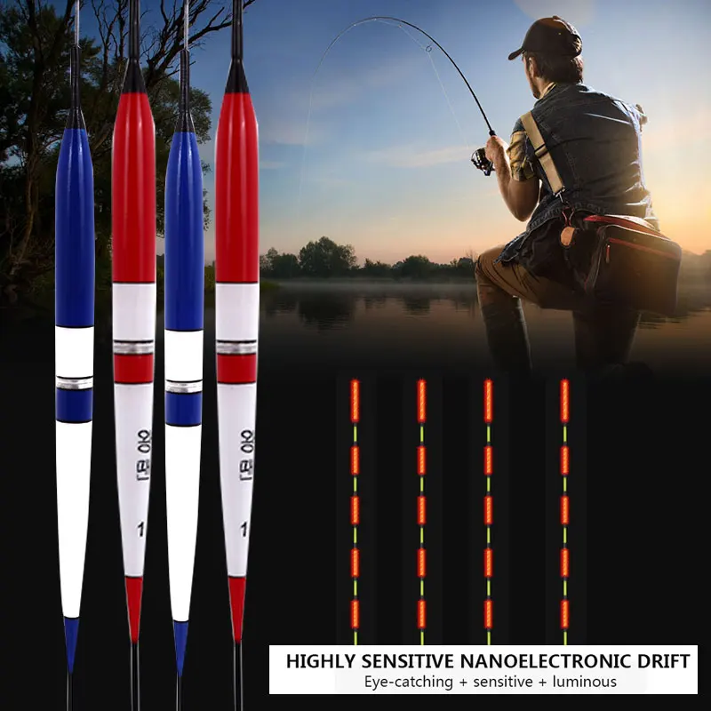 

Han Wenmei Red and White Luminous Drift Portable Big Fish Practical Sea Pole Buoy Luminous Floating Fishing Tackle Korean Blue